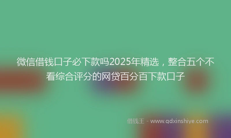 微信借钱口子必下款吗2025年精选，整合五个不看综合评分的网贷百分百下款口子