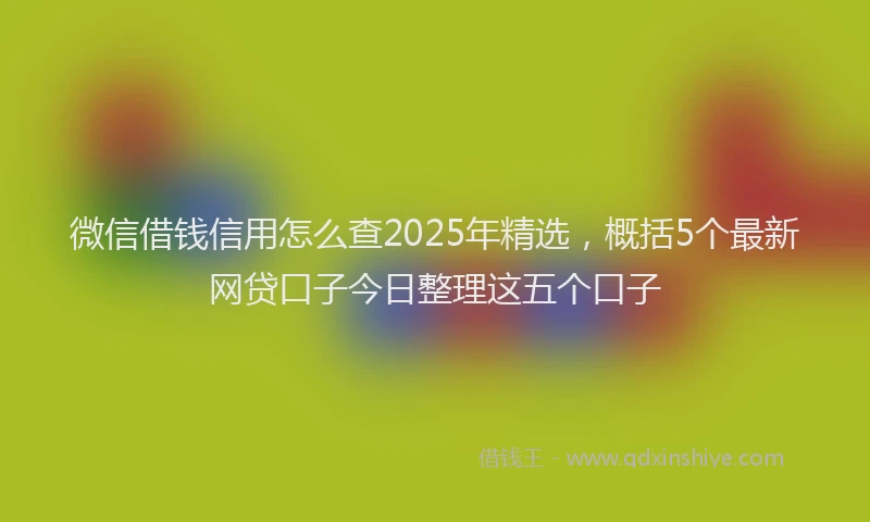 微信借钱信用怎么查2025年精选，概括5个最新网贷口子今日整理这五个口子