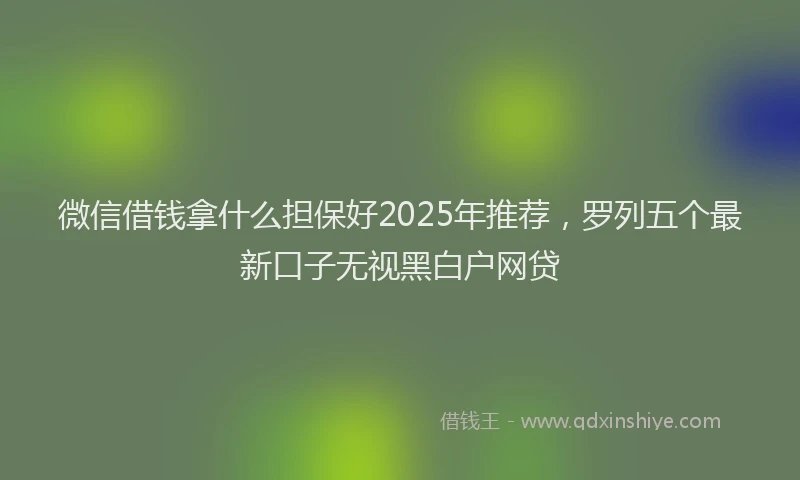 微信借钱拿什么担保好2025年推荐，罗列五个最新口子无视黑白户网贷