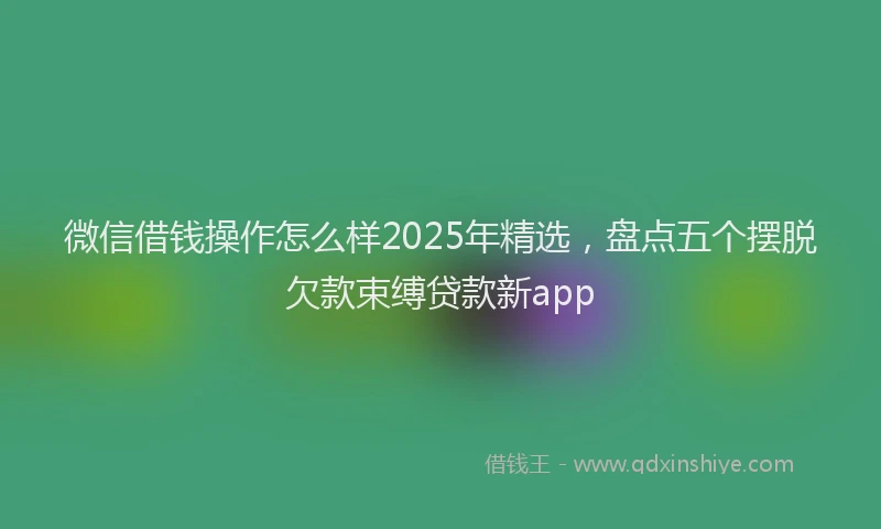 微信借钱操作怎么样2025年精选，盘点五个摆脱欠款束缚贷款新app