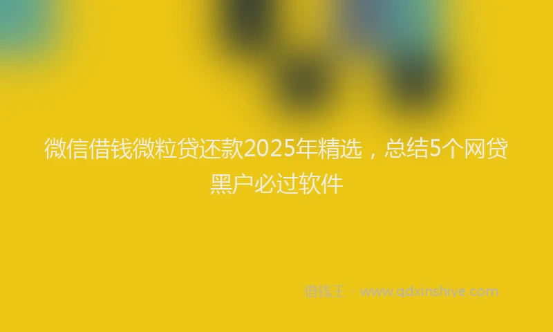 微信借钱微粒贷还款2025年精选，总结5个网贷黑户必过软件