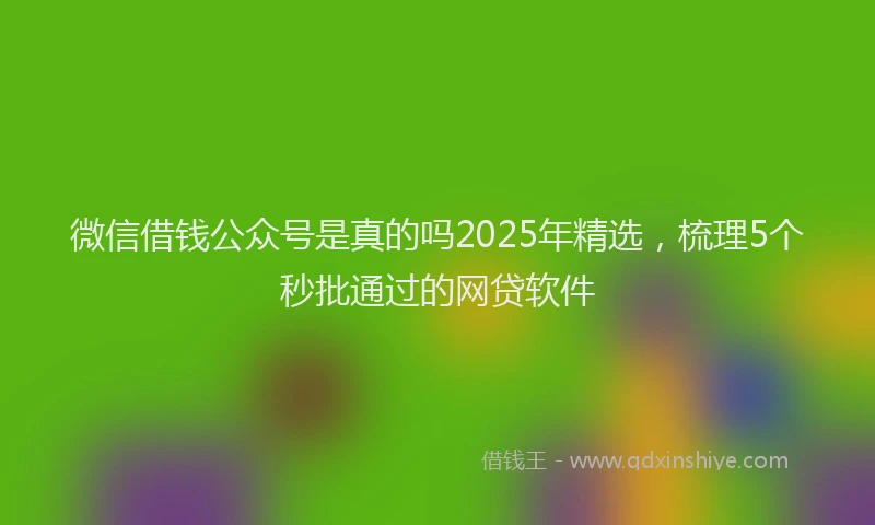 微信借钱公众号是真的吗2025年精选，梳理5个秒批通过的网贷软件