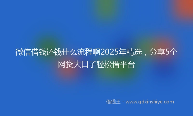 微信借钱还钱什么流程啊2025年精选，分享5个网贷大口子轻松借平台