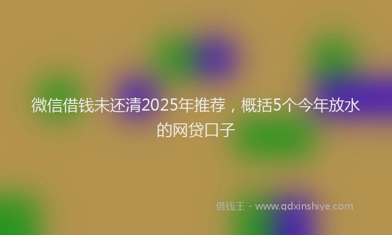 微信借钱未还清2025年推荐，概括5个今年放水的网贷口子