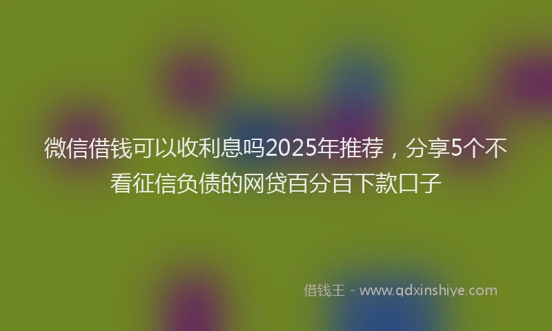 微信借钱可以收利息吗2025年推荐，分享5个不看征信负债的网贷百分百下款口子