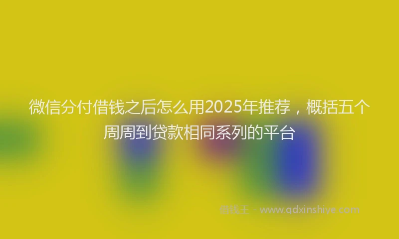微信分付借钱之后怎么用2025年推荐，概括五个周周到贷款相同系列的平台
