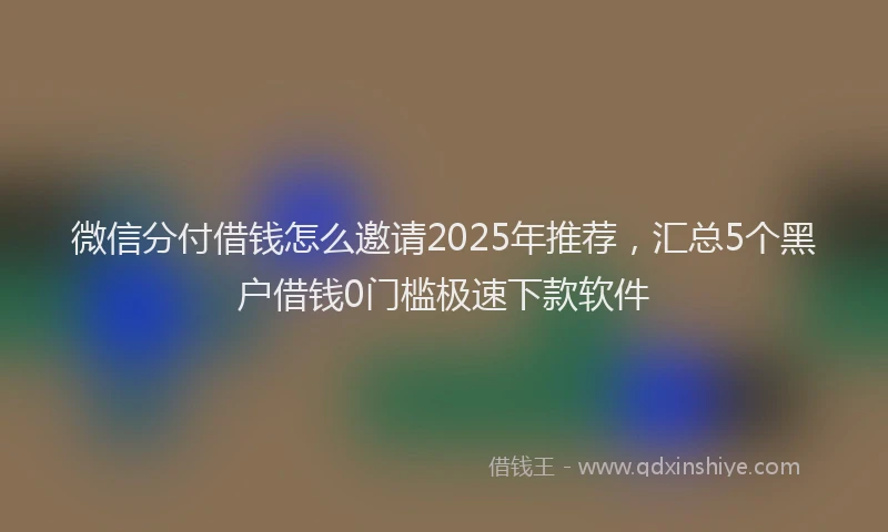 微信分付借钱怎么邀请2025年推荐，汇总5个黑户借钱0门槛极速下款软件