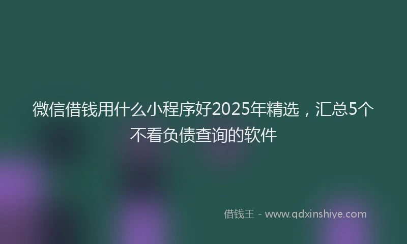 微信借钱用什么小程序好2025年精选，汇总5个不看负债查询的软件