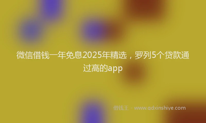 微信借钱一年免息2025年精选，罗列5个贷款通过高的app