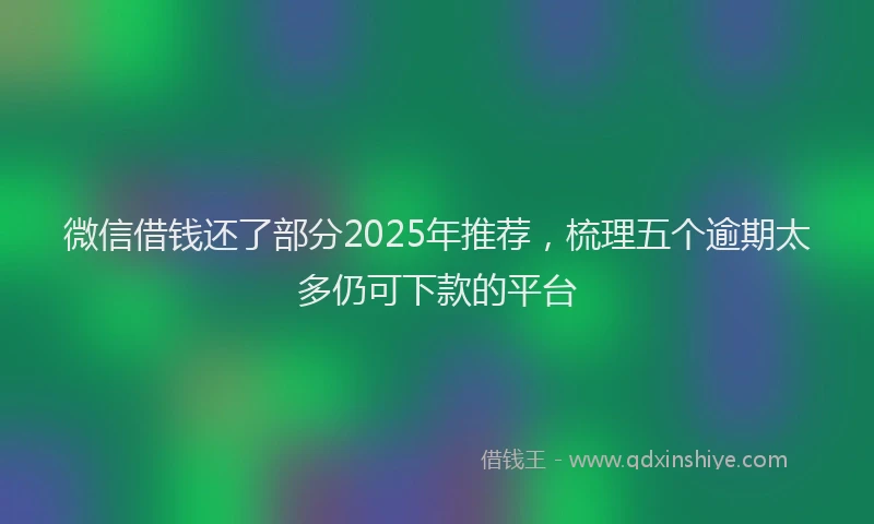 微信借钱还了部分2025年推荐，梳理五个逾期太多仍可下款的平台