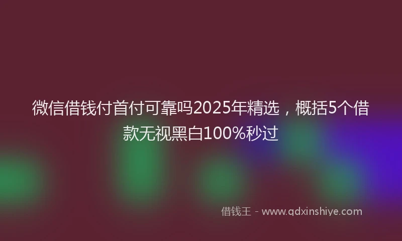 微信借钱付首付可靠吗2025年精选，概括5个借款无视黑白100%秒过