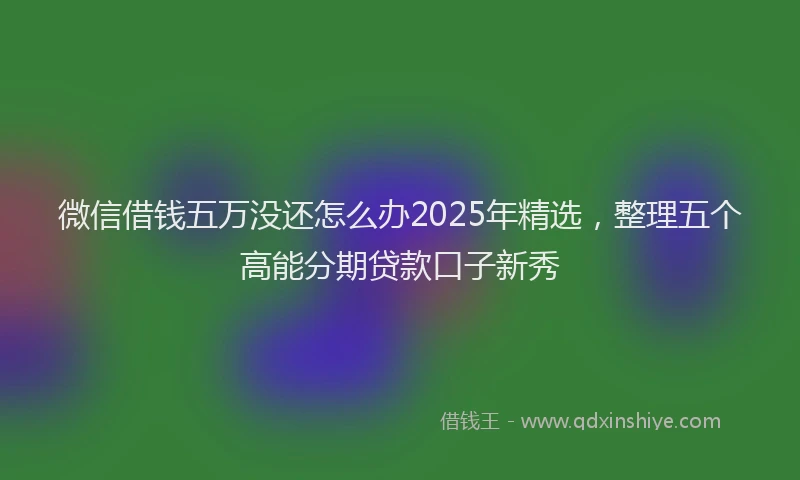 微信借钱五万没还怎么办2025年精选，整理五个高能分期贷款口子新秀