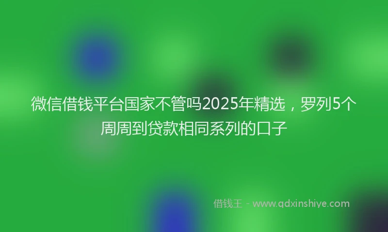 微信借钱平台国家不管吗2025年精选，罗列5个周周到贷款相同系列的口子
