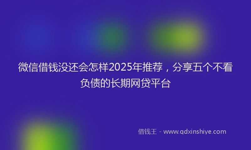 微信借钱没还会怎样2025年推荐，分享五个不看负债的长期网贷平台