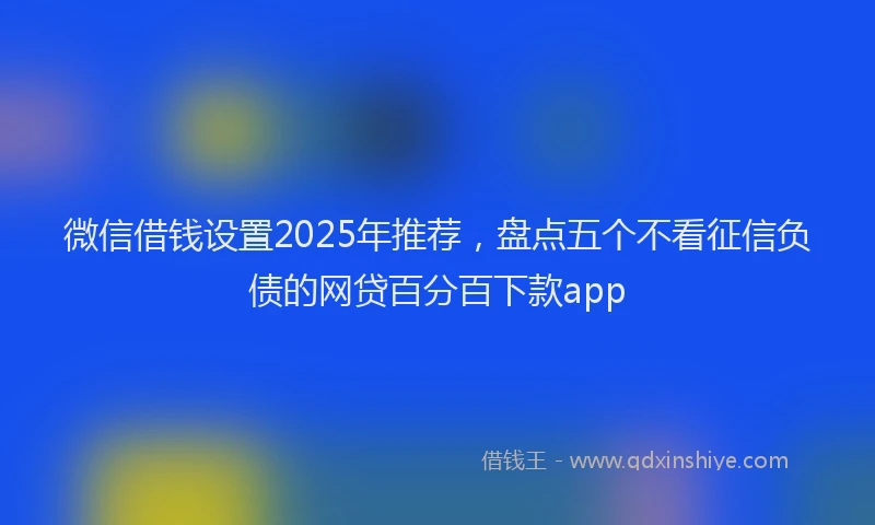 微信借钱设置2025年推荐，盘点五个不看征信负债的网贷百分百下款app