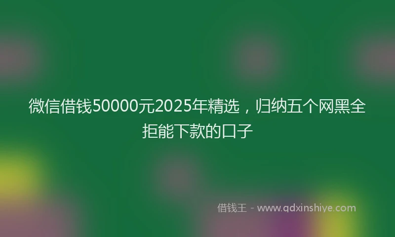 微信借钱50000元2025年精选，归纳五个网黑全拒能下款的口子