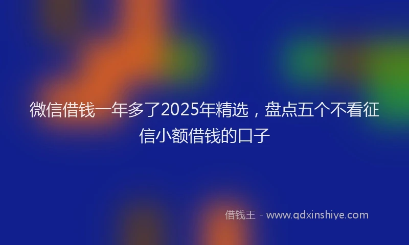 微信借钱一年多了2025年精选，盘点五个不看征信小额借钱的口子