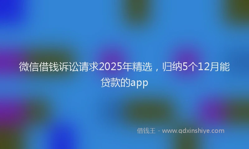 微信借钱诉讼请求2025年精选，归纳5个12月能贷款的app