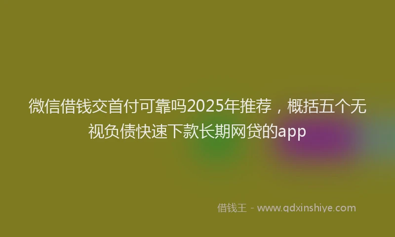 微信借钱交首付可靠吗2025年推荐，概括五个无视负债快速下款长期网贷的app