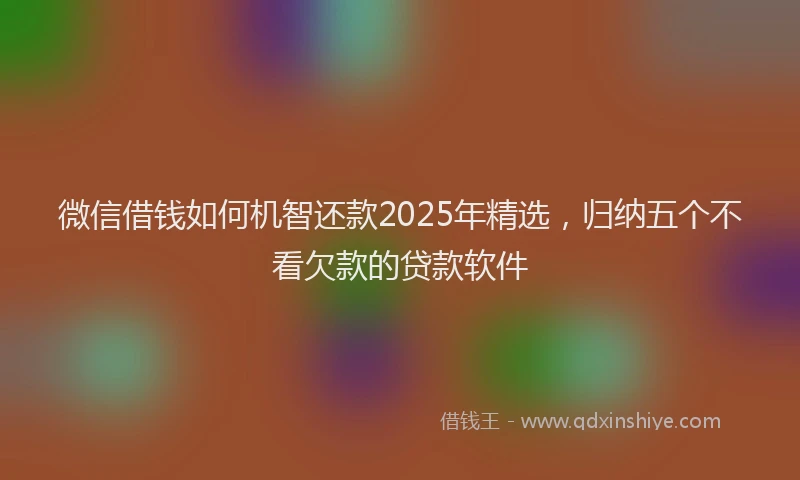 微信借钱如何机智还款2025年精选，归纳五个不看欠款的贷款软件