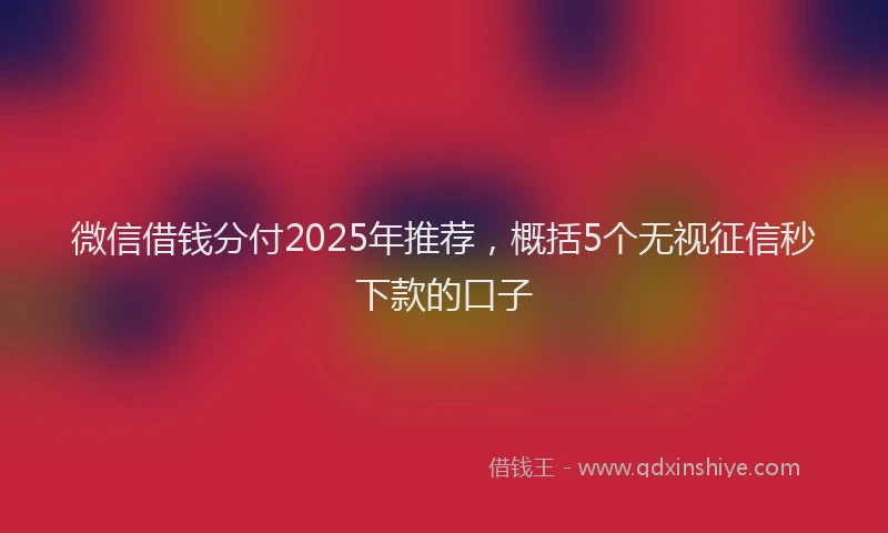 微信借钱分付2025年推荐，概括5个无视征信秒下款的口子