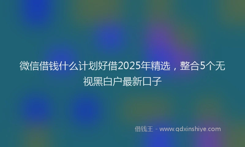 微信借钱什么计划好借2025年精选，整合5个无视黑白户最新口子