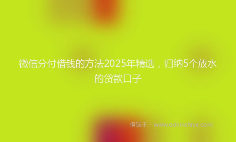 微信分付借钱的方法2025年精选，归纳5个放水的贷款口子