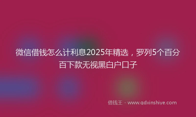 微信借钱怎么计利息2025年精选，罗列5个百分百下款无视黑白户口子