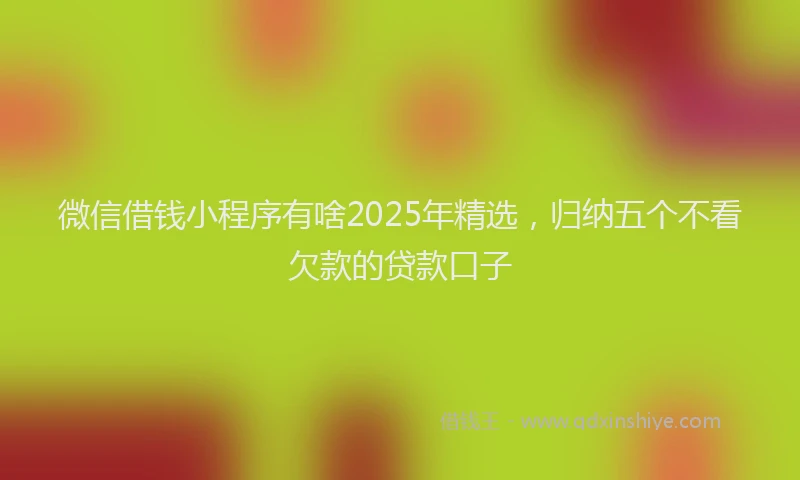 微信借钱小程序有啥2025年精选，归纳五个不看欠款的贷款口子