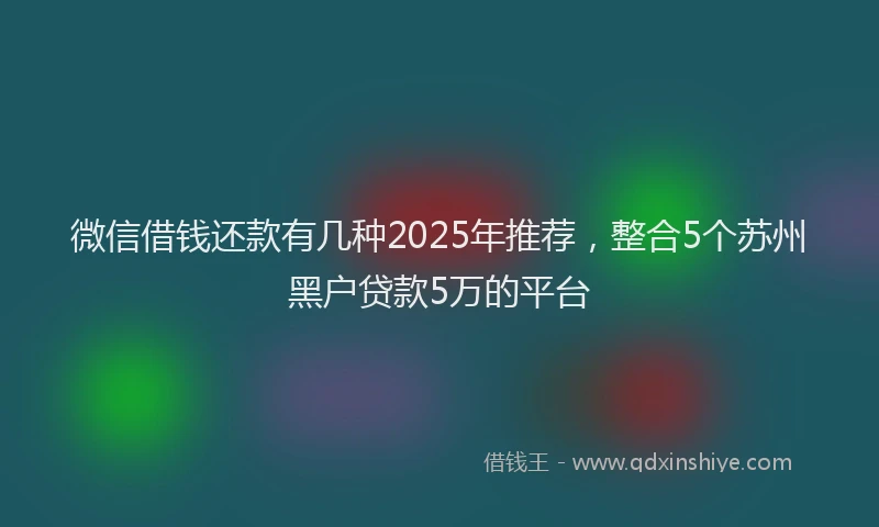 微信借钱还款有几种2025年推荐，整合5个苏州黑户贷款5万的平台