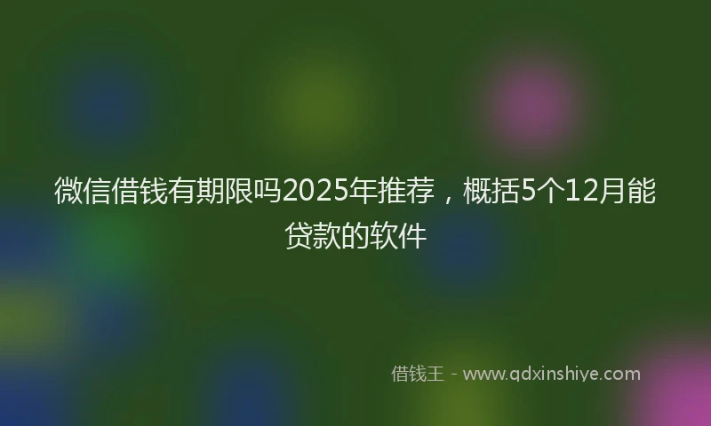 微信借钱有期限吗2025年推荐，概括5个12月能贷款的软件