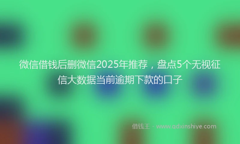 微信借钱后删微信2025年推荐，盘点5个无视征信大数据当前逾期下款的口子