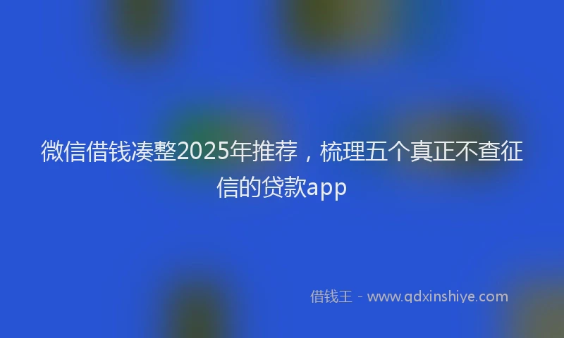 微信借钱凑整2025年推荐，梳理五个真正不查征信的贷款app