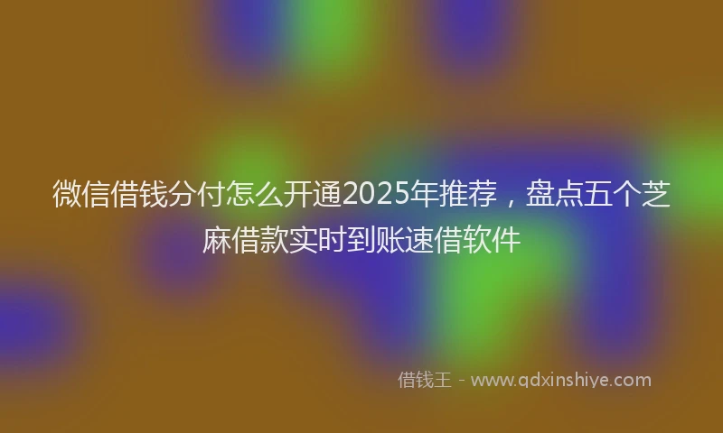 微信借钱分付怎么开通2025年推荐，盘点五个芝麻借款实时到账速借软件