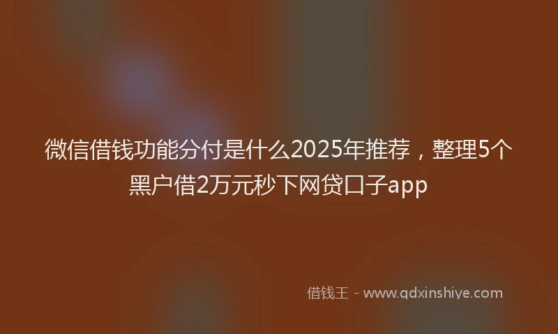 微信借钱功能分付是什么2025年推荐，整理5个黑户借2万元秒下网贷口子app