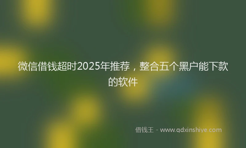 微信借钱超时2025年推荐，整合五个黑户能下款的软件