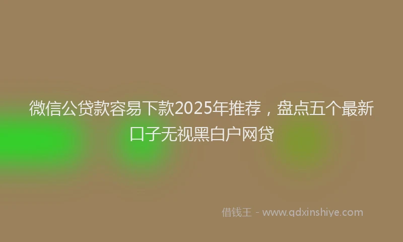 微信公贷款容易下款2025年推荐，盘点五个最新口子无视黑白户网贷