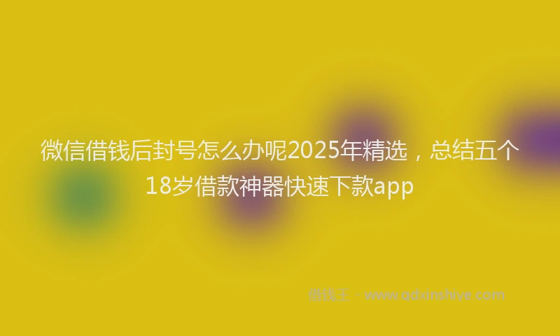 微信借钱后封号怎么办呢2025年精选，总结五个18岁借款神器快速下款app