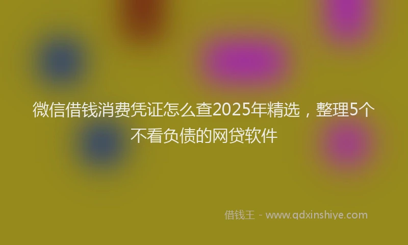 微信借钱消费凭证怎么查2025年精选，整理5个不看负债的网贷软件