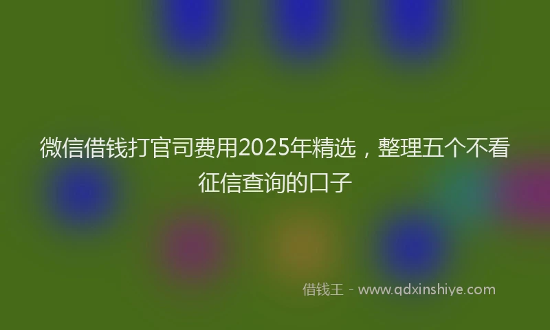 微信借钱打官司费用2025年精选，整理五个不看征信查询的口子