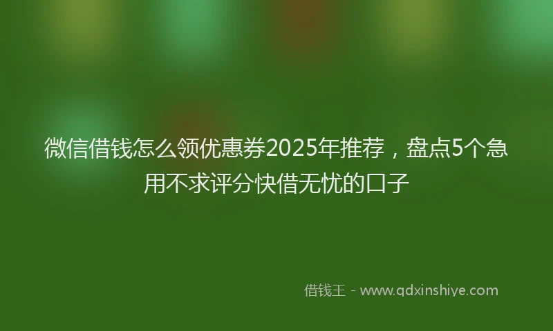 微信借钱怎么领优惠券2025年推荐，盘点5个急用不求评分快借无忧的口子
