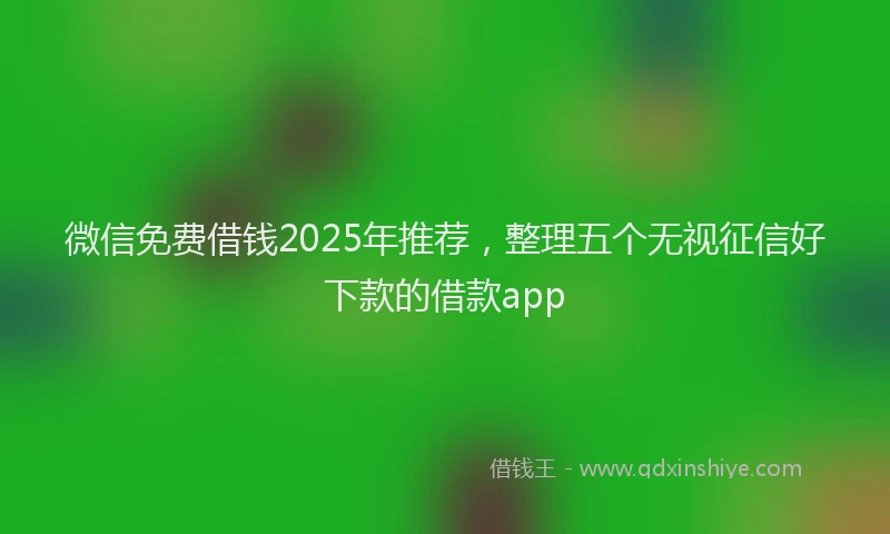 微信免费借钱2025年推荐，整理五个无视征信好下款的借款app