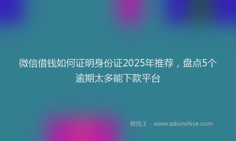 微信借钱如何证明身份证2025年推荐，盘点5个逾期太多能下款平台