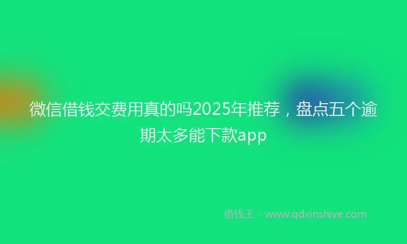 微信借钱交费用真的吗2025年推荐，盘点五个逾期太多能下款app