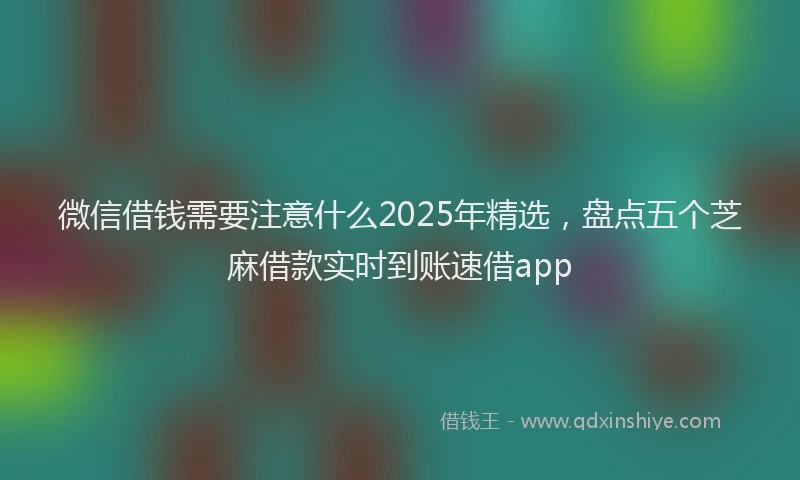 微信借钱需要注意什么2025年精选，盘点五个芝麻借款实时到账速借app