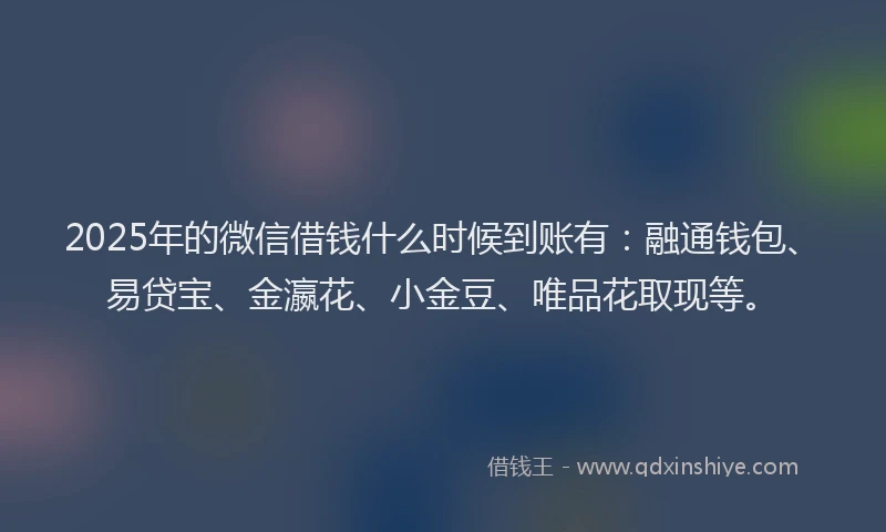 2025年的微信借钱什么时候到账有：融通钱包、易贷宝、金瀛花、小金豆、唯品花取现等。