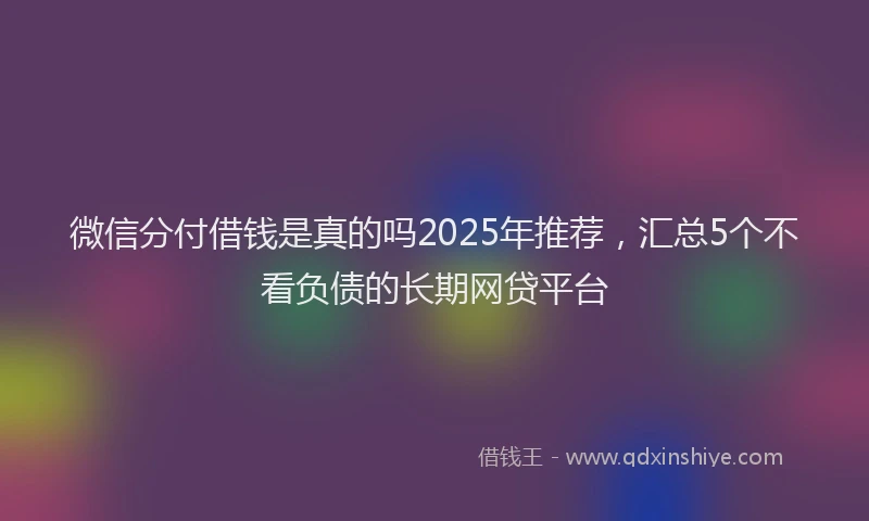 微信分付借钱是真的吗2025年推荐，汇总5个不看负债的长期网贷平台