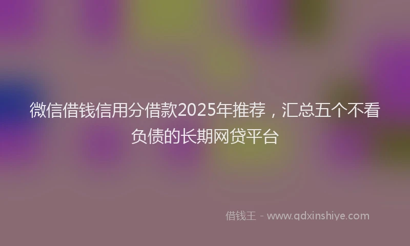微信借钱信用分借款2025年推荐，汇总五个不看负债的长期网贷平台