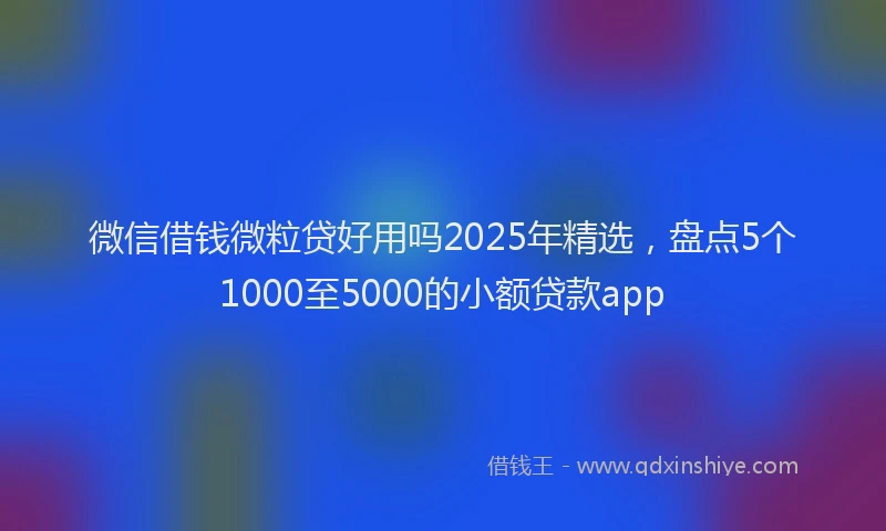 微信借钱微粒贷好用吗2025年精选，盘点5个1000至5000的小额贷款app