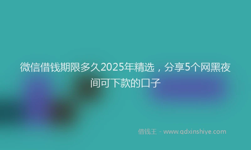 微信借钱期限多久2025年精选，分享5个网黑夜间可下款的口子